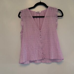 Steve Madden Lilac Ruffle Button-Front Blouse